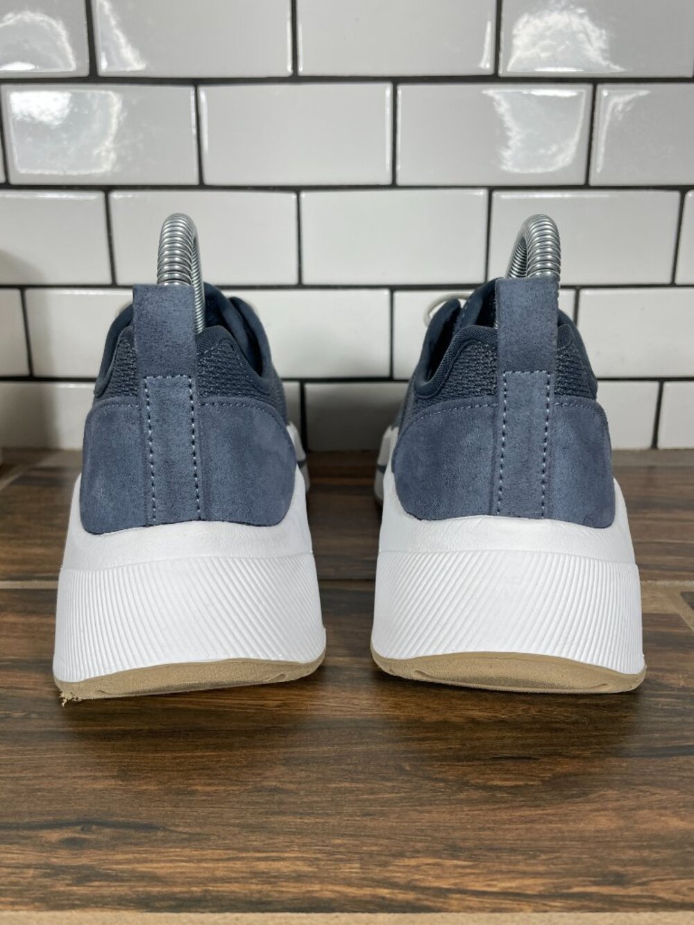 Dr Scholls Wannabe Knit Shoes Womens Size 6 Oxide Blue Casual Slip On Sneakers - Picture 4 of 14